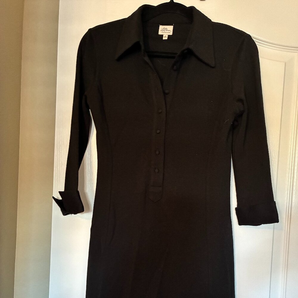 Black Merino Wool LL Bean Signature Dress - Size 2